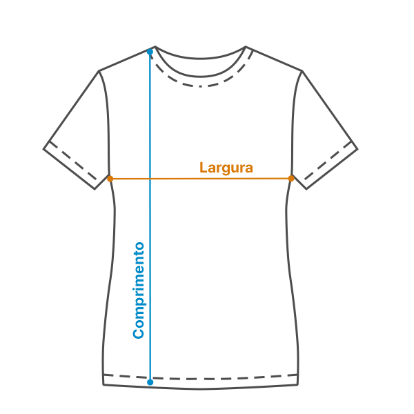 Guia de medidas Camiseta Feminina Edticiclo Extreme Quality